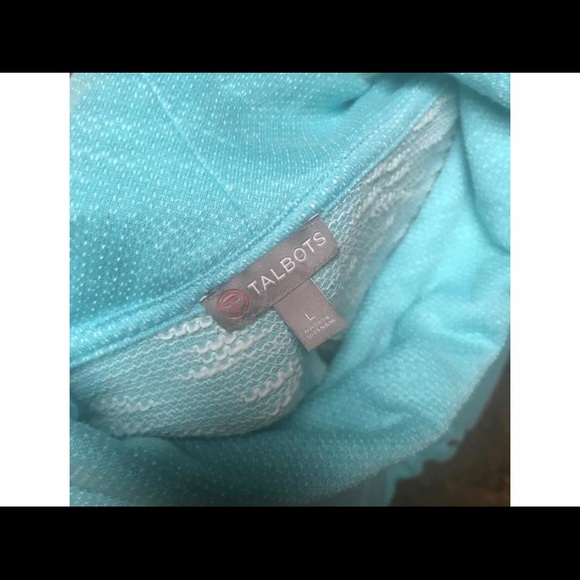 Talbots Active Cowl Neck Pullover / Color Aqua - Picture 7 of 8
